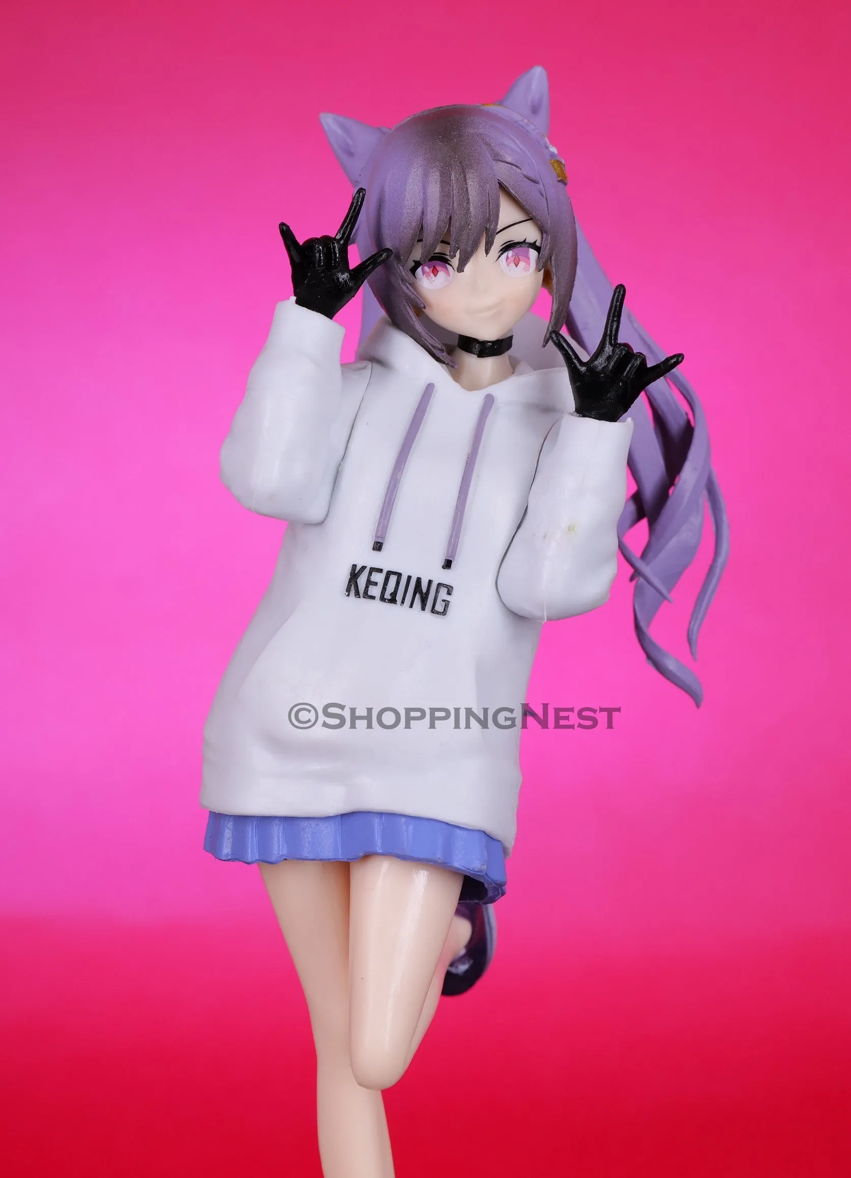 Genshin Impact Keqing in Hoodie PVC Anime Figure |  25 Cms  |