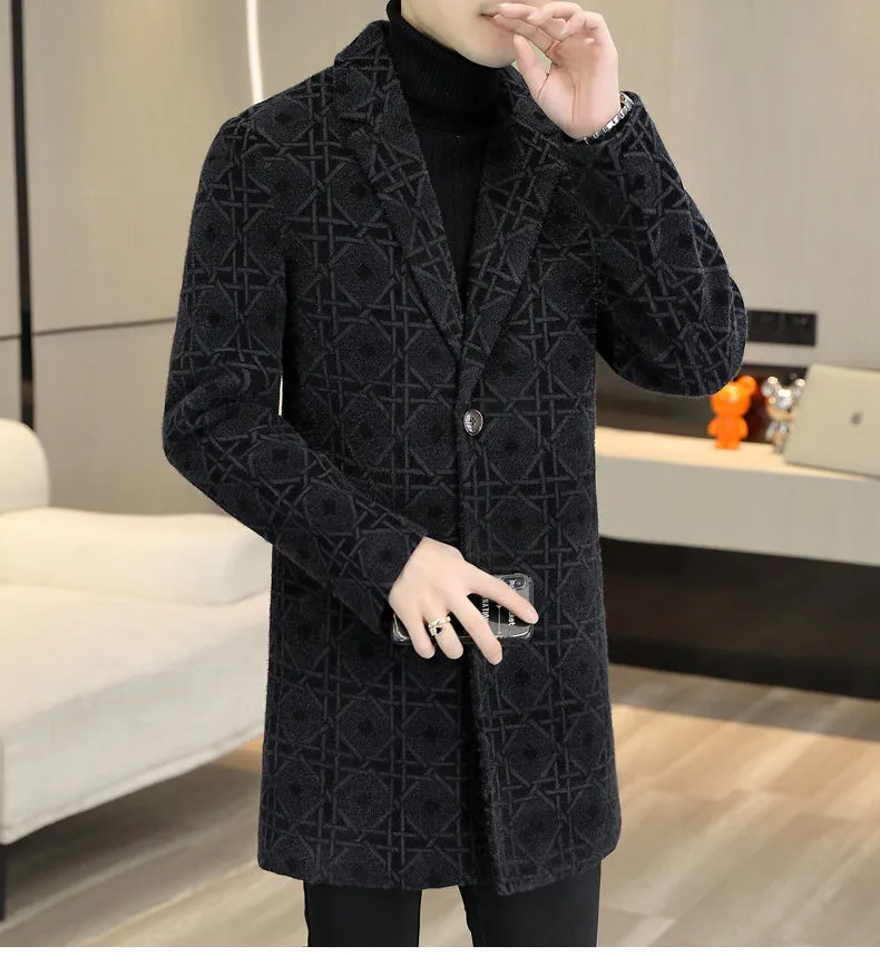 Geometric Pattern Padded Coat