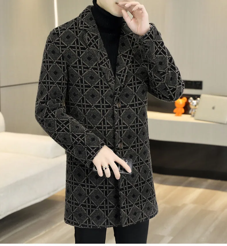 Geometric Pattern Padded Coat