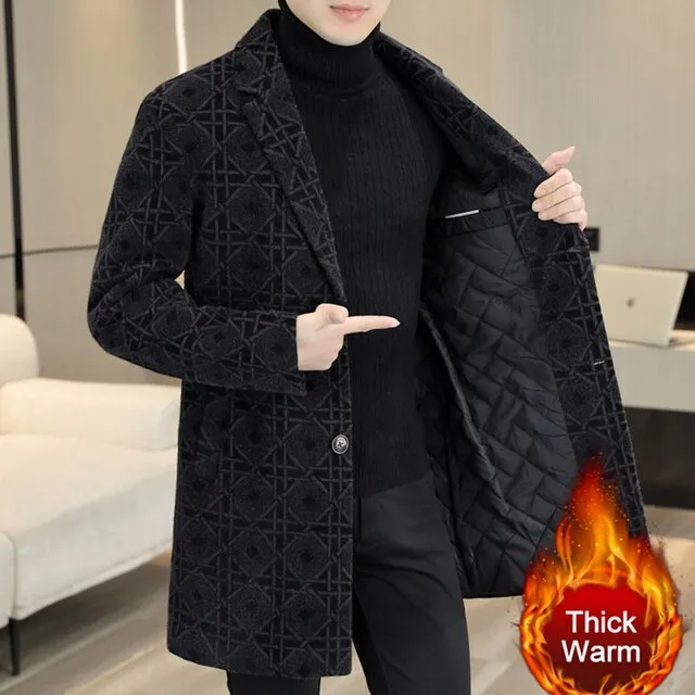 Geometric Pattern Padded Coat