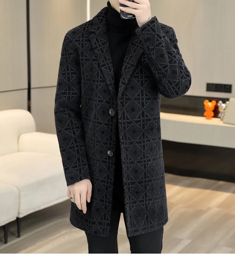 Geometric Pattern Padded Coat