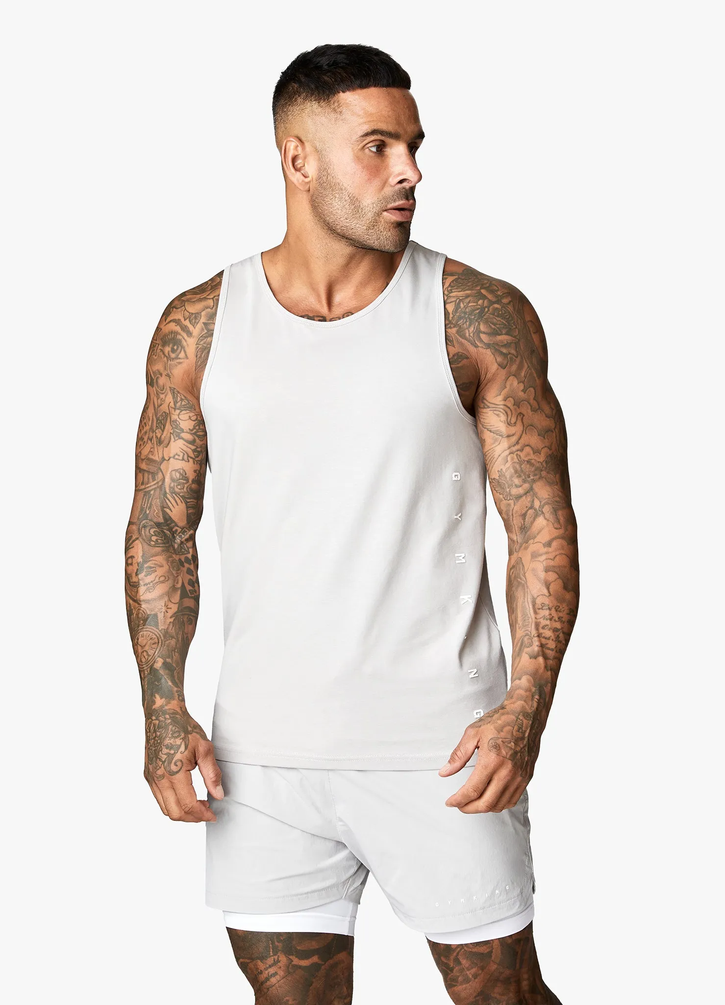 Gym King Rebellion Vest - Light Grey