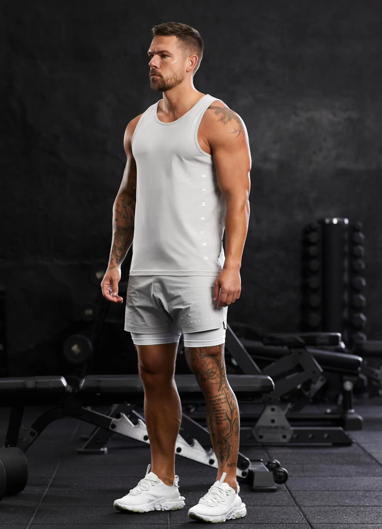 Gym King Rebellion Vest - Light Grey