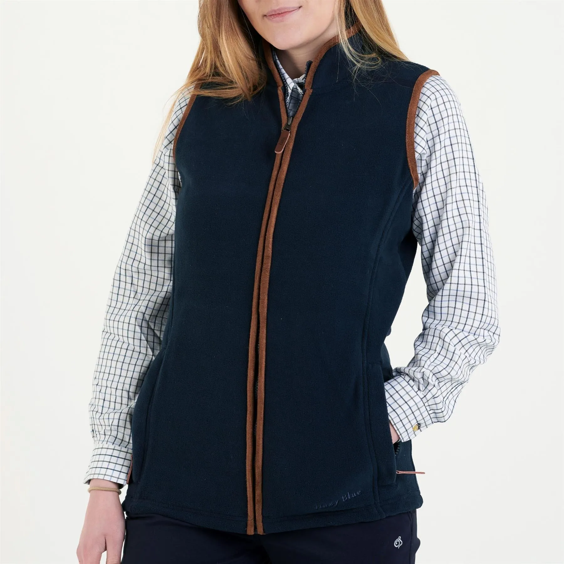 Hazy Blue Womens Sofia Full Zip Fleece Bodywarmer