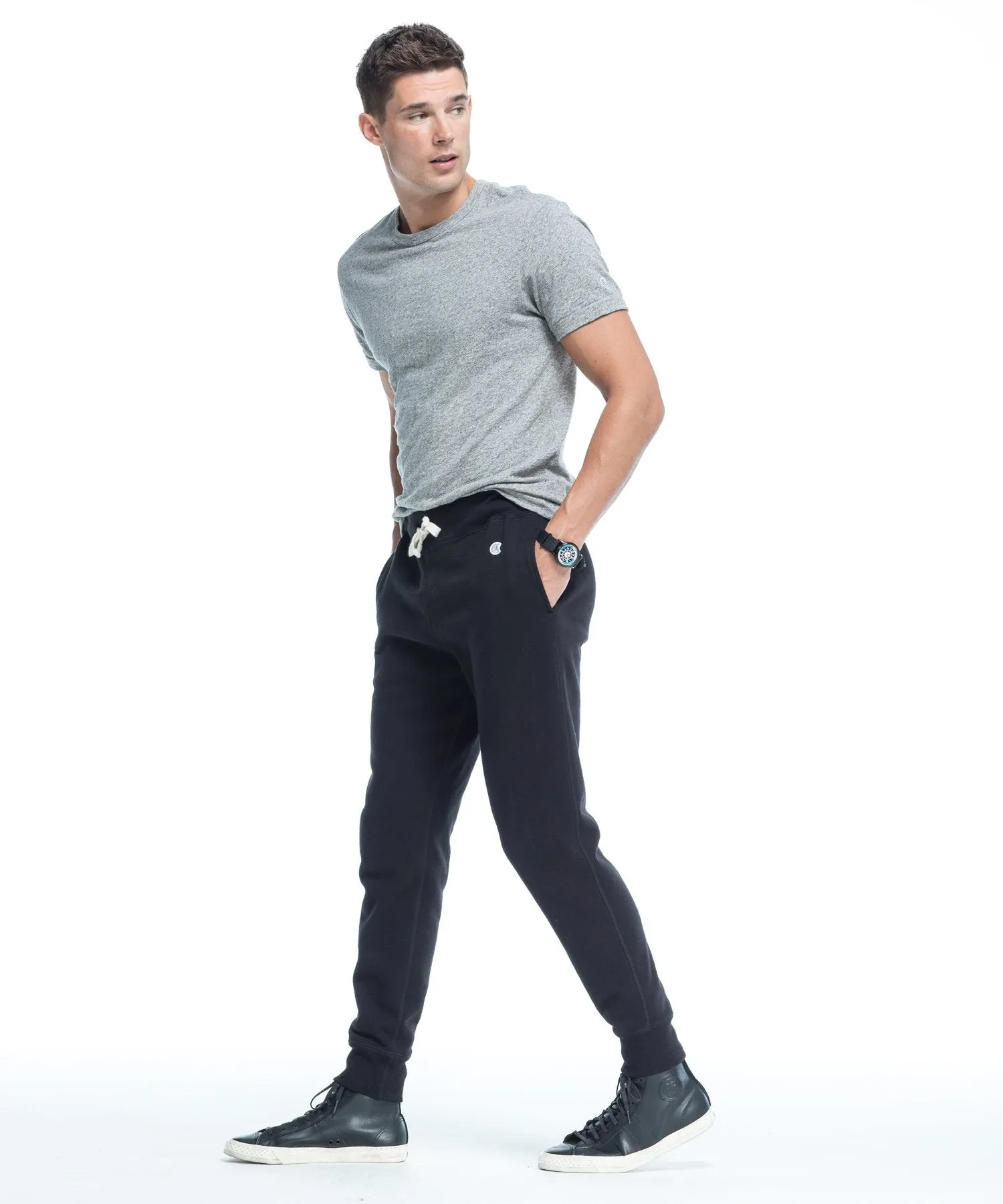 Heavyweight Slim Jogger in Black