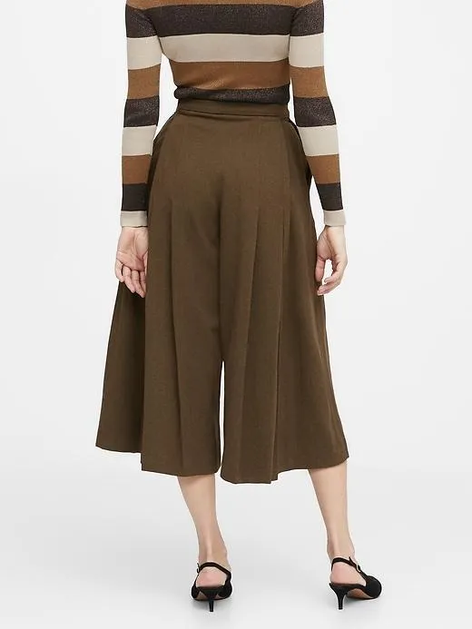 High-Rise Culottes in Brown