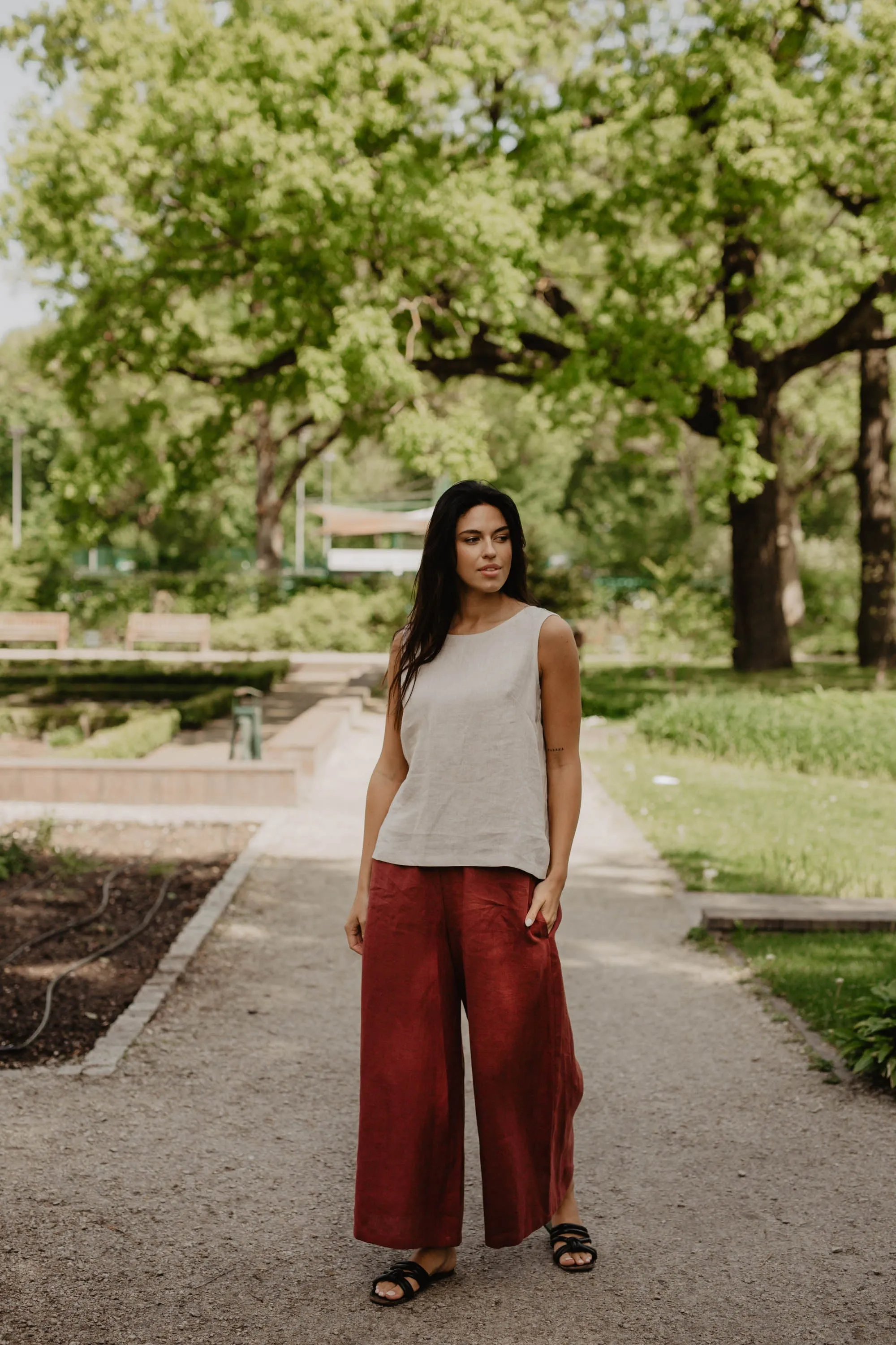 Isabella Wide Linen Pants