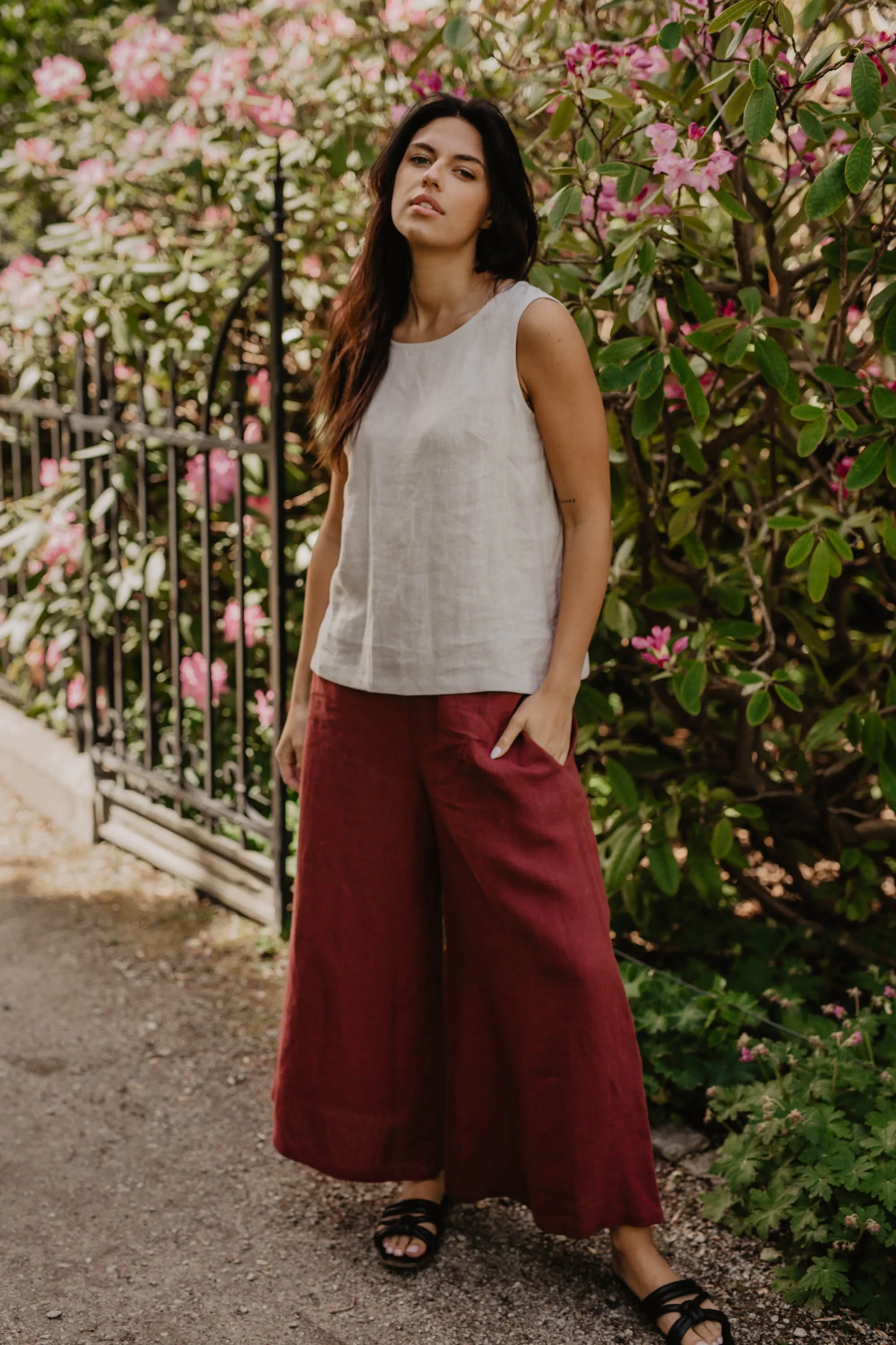 Isabella Wide Linen Pants