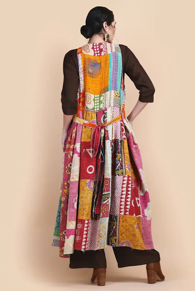 Kami Kantha Maxi Trench Coat - Anannasa