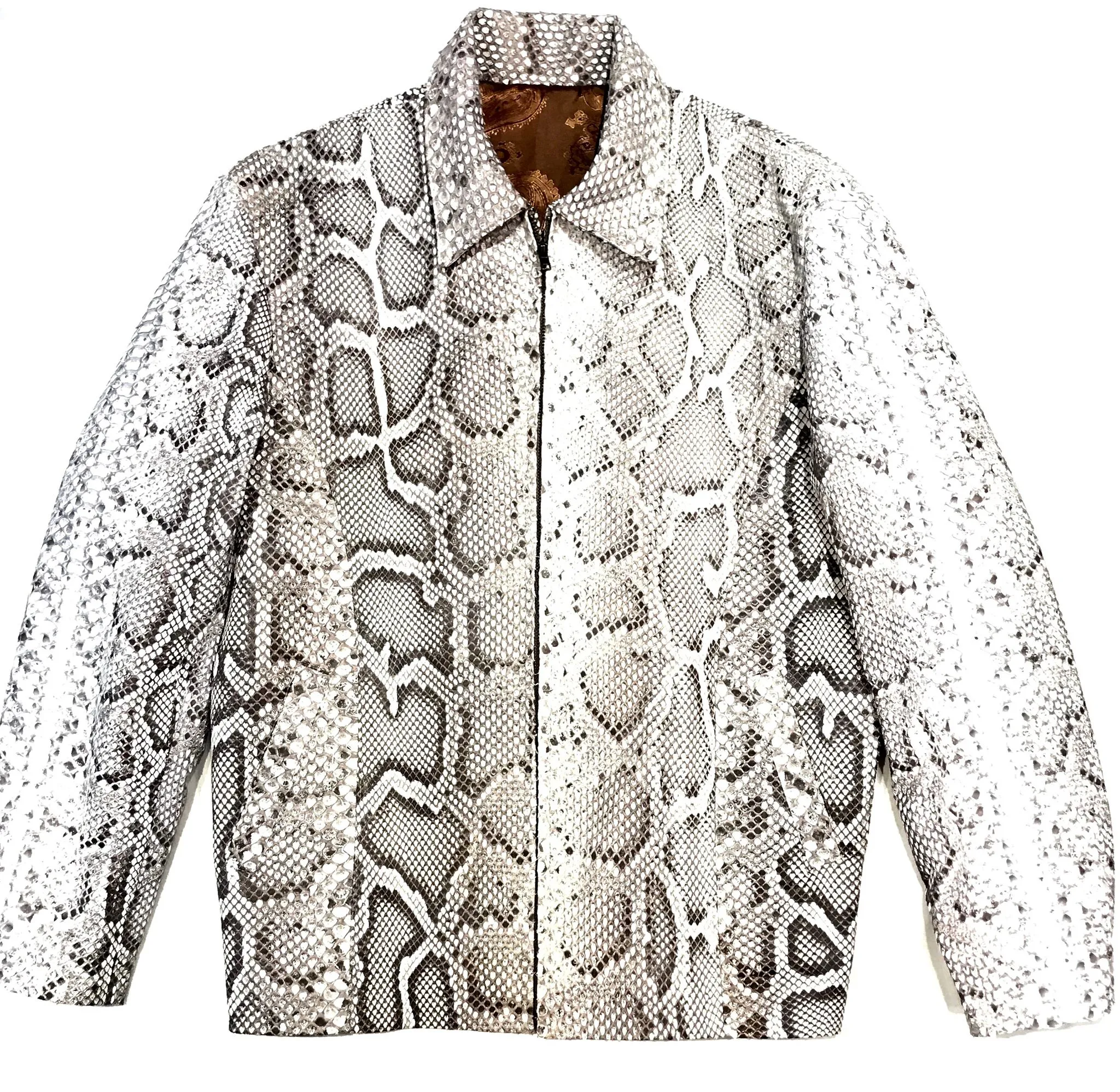 Kashani All-Over Python Skin Bomber Jacket