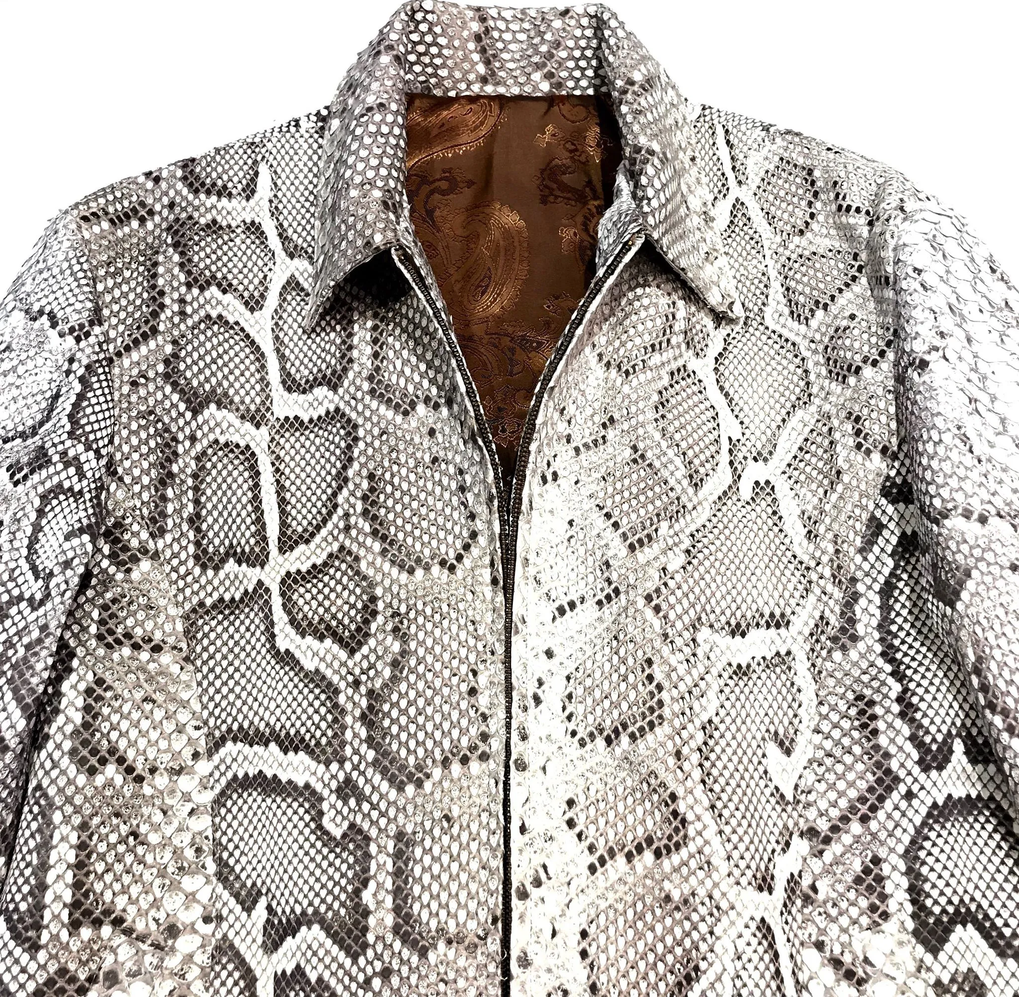 Kashani All-Over Python Skin Bomber Jacket