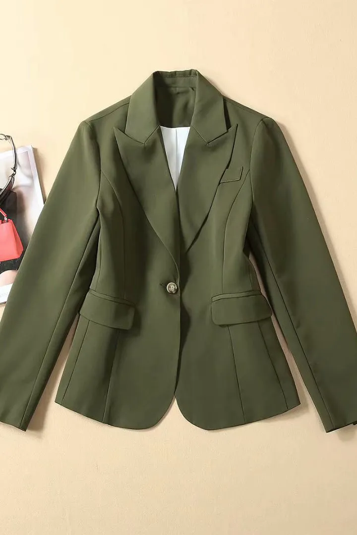 Kate Middleton Dark Green One Button Blazer