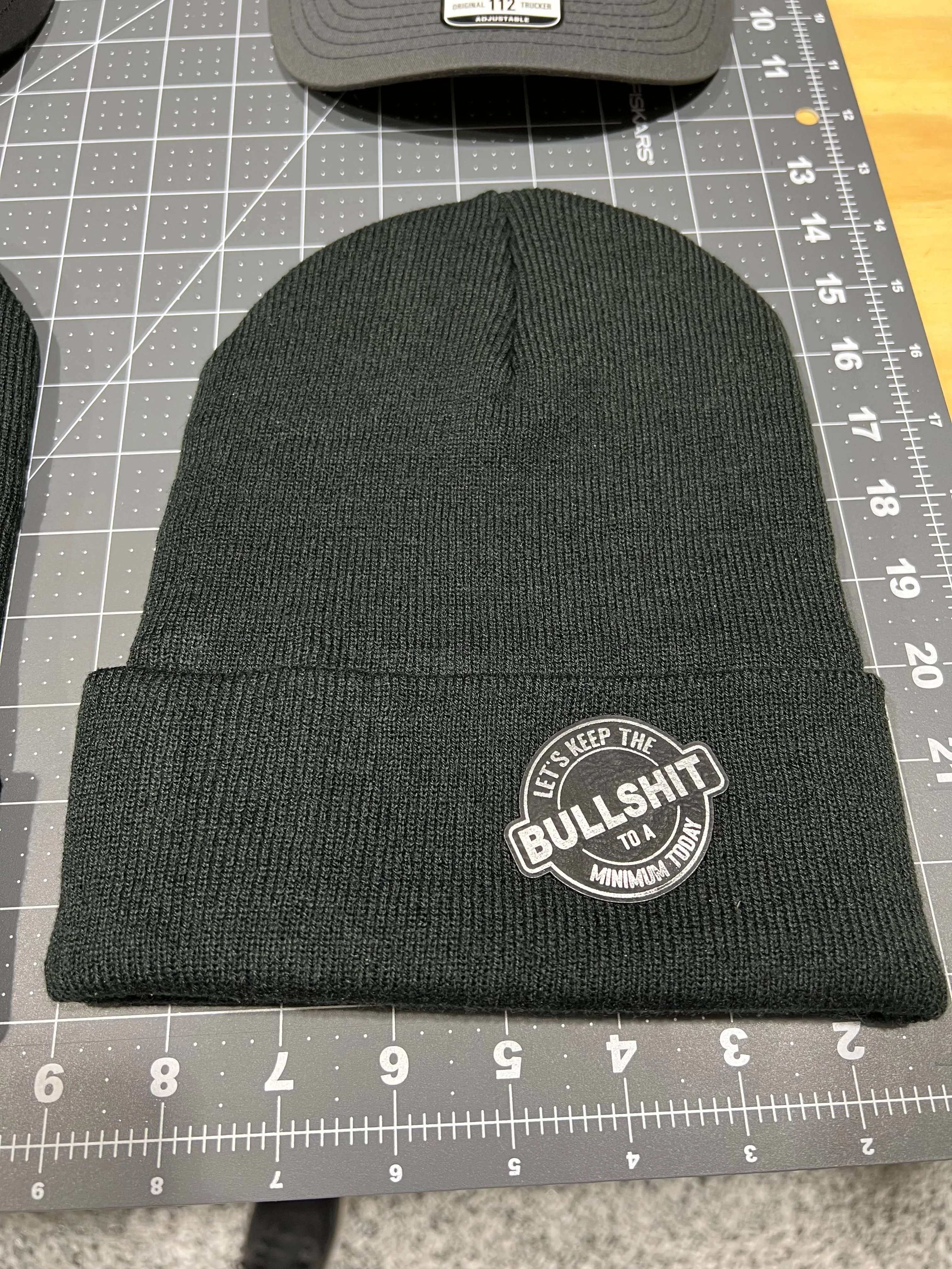 Keep The Bullshit to a Minimum Patch Hat   Beanie Bundle - Richardson 112 Trucker Hat