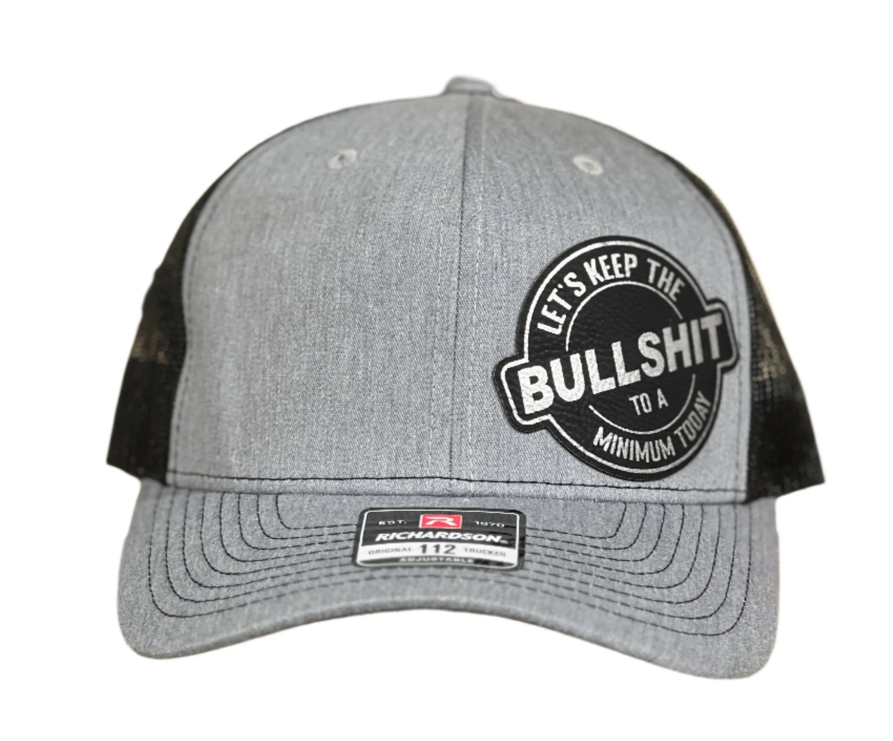 Keep The Bullshit to a Minimum Patch Hat   Beanie Bundle - Richardson 112 Trucker Hat