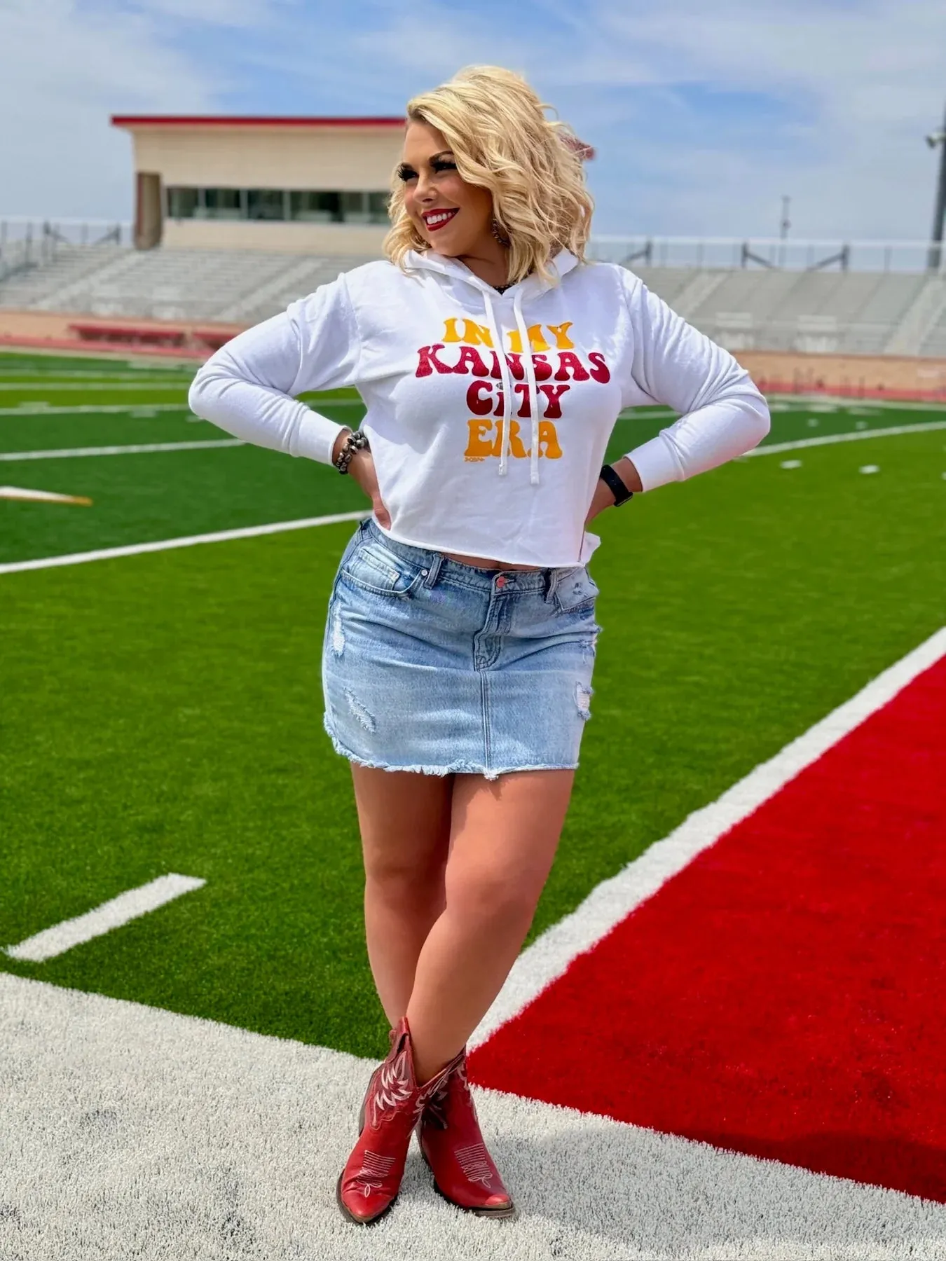 Ladies Texas True Threads In My Kansas City Era Cropped Sweatshirt by Randi Mahomes