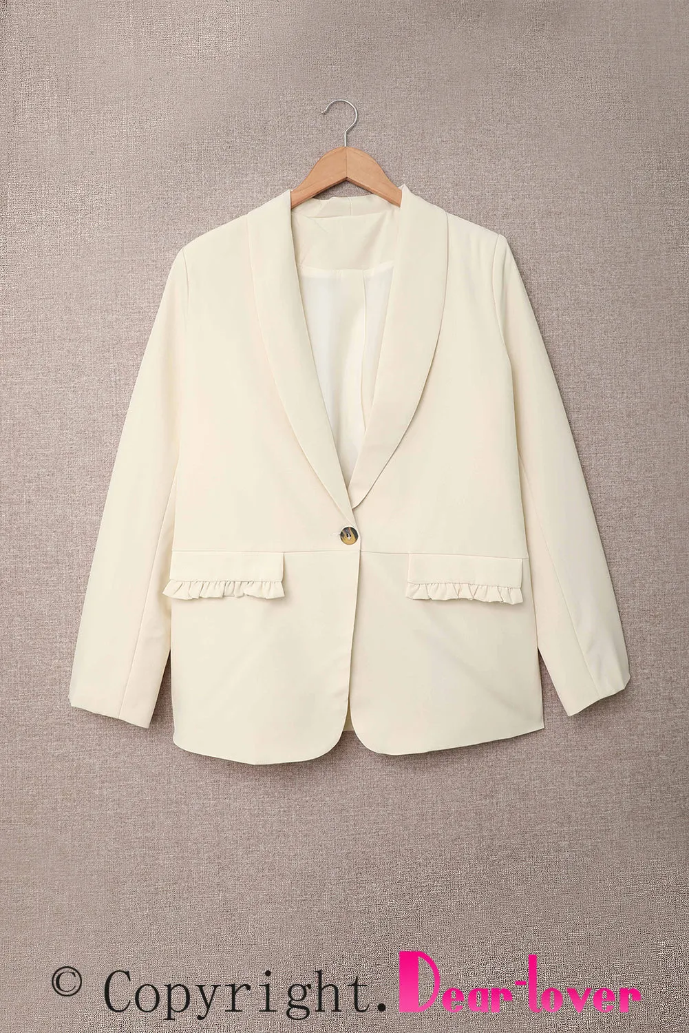 Lapel Collar Button Pocket Blazer