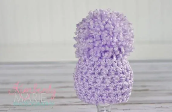 Lavender Newborn Pom Hat