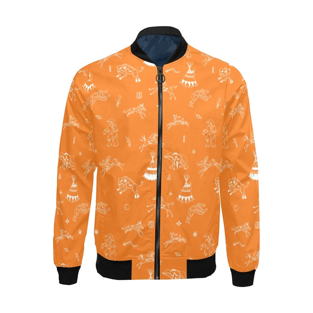 Ledger Dabbles Orange Bomber Jacket for Men