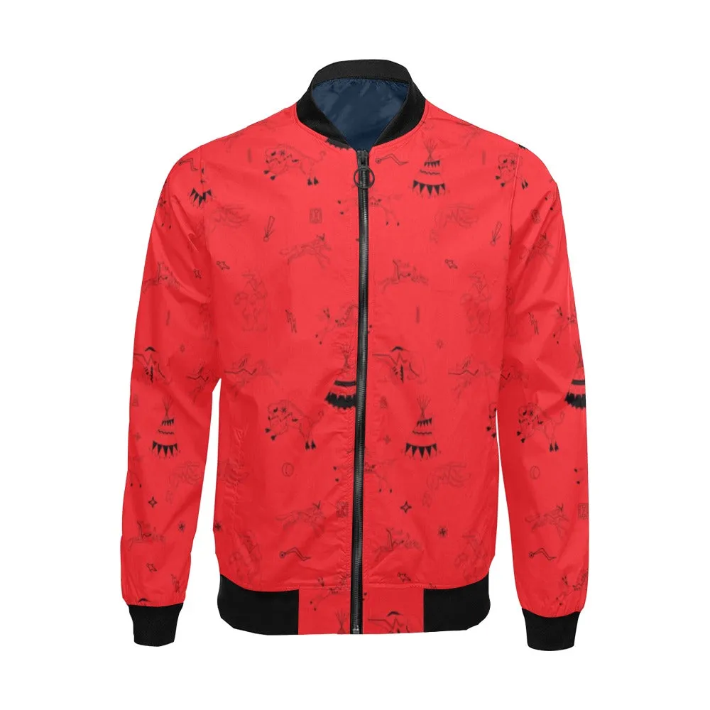 Ledger Dabbles Red Bomber Jacket for Men