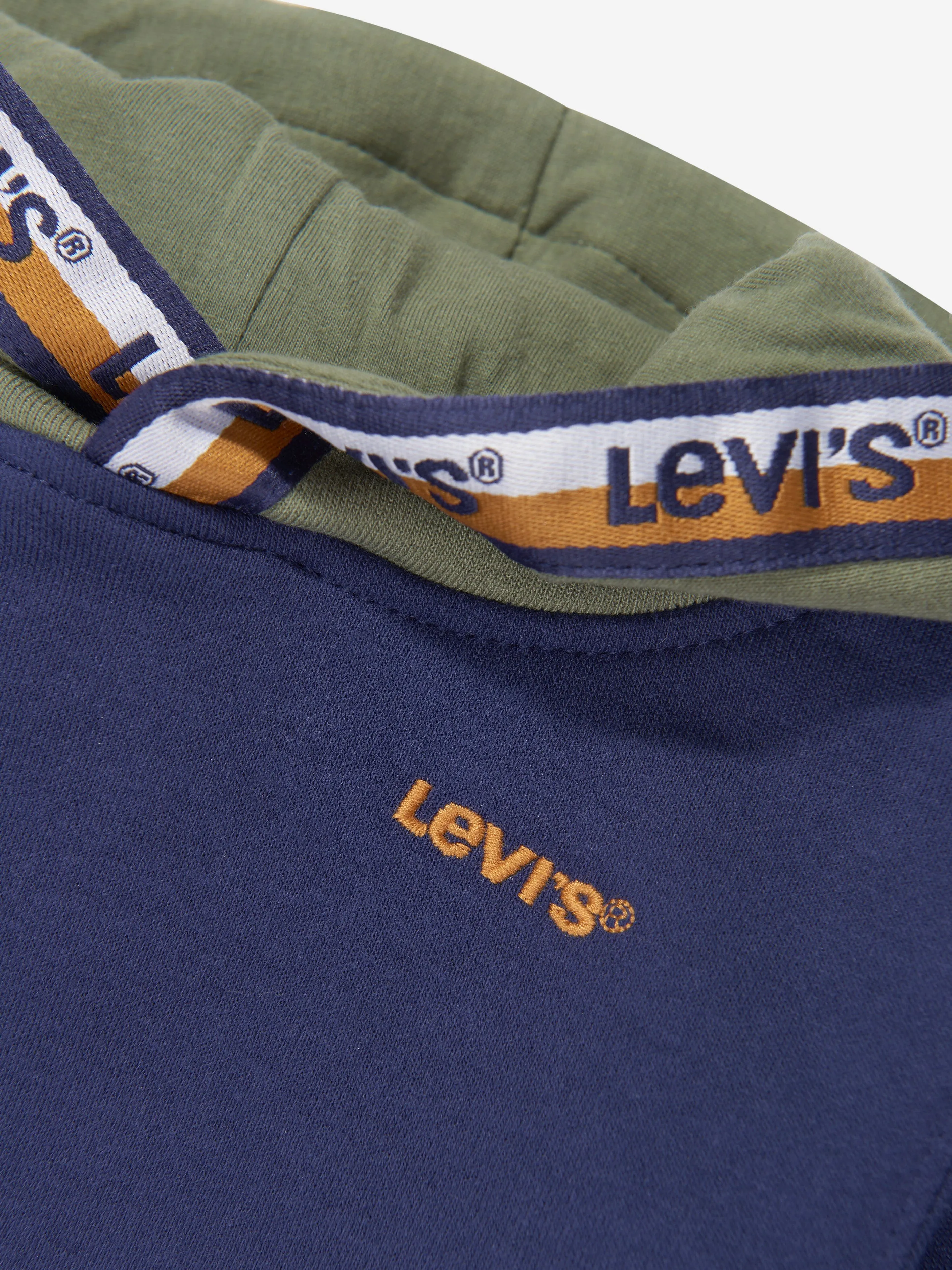 Levi's Boys Logo Taping Pullover Hoodie in Blue