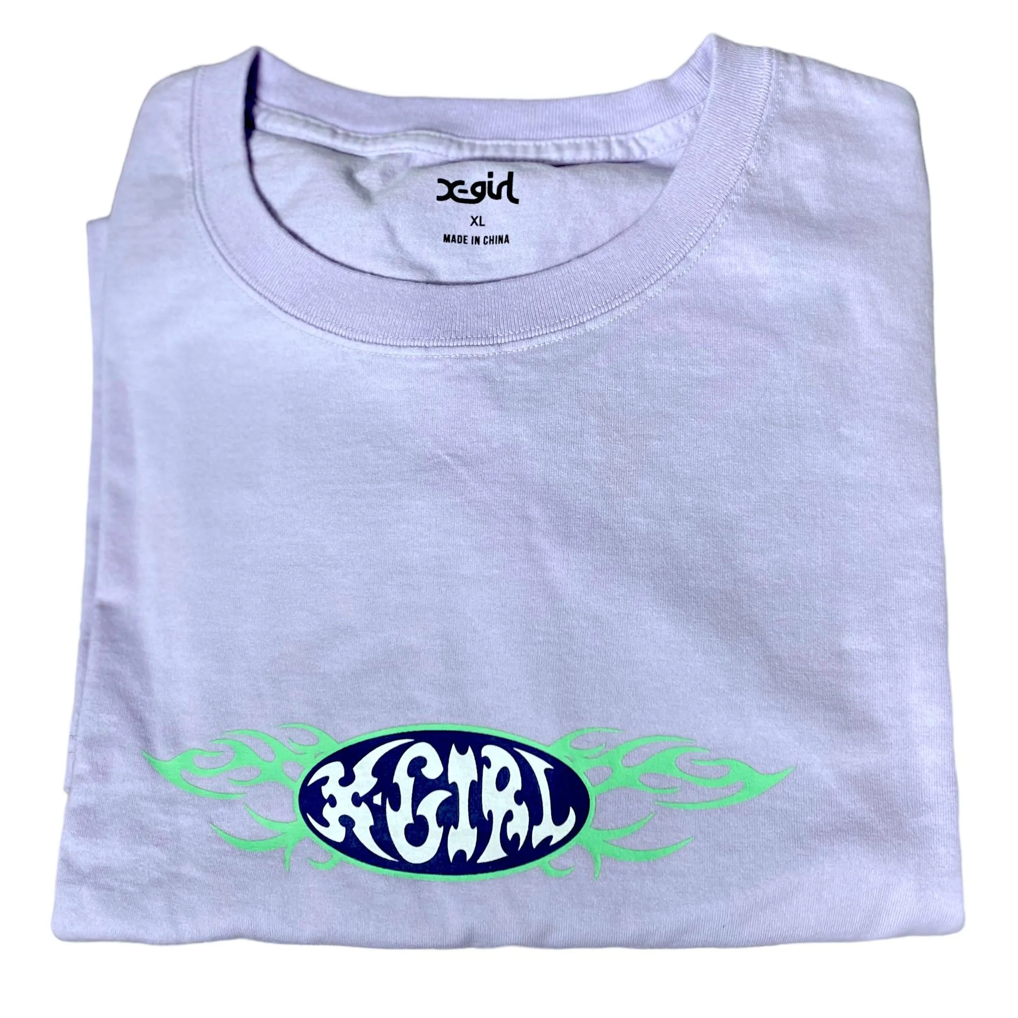 Lilac Long Sleeve Neon Graphic T-Shirt