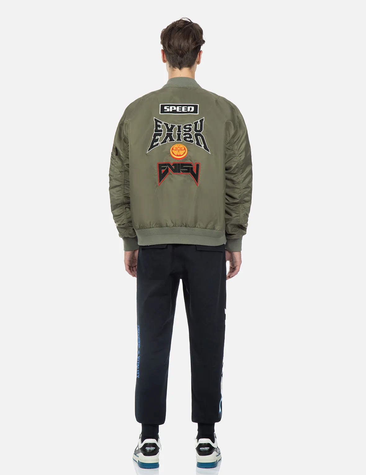 Logo and Kamon Embroidered MA-1 Bomber Jacket