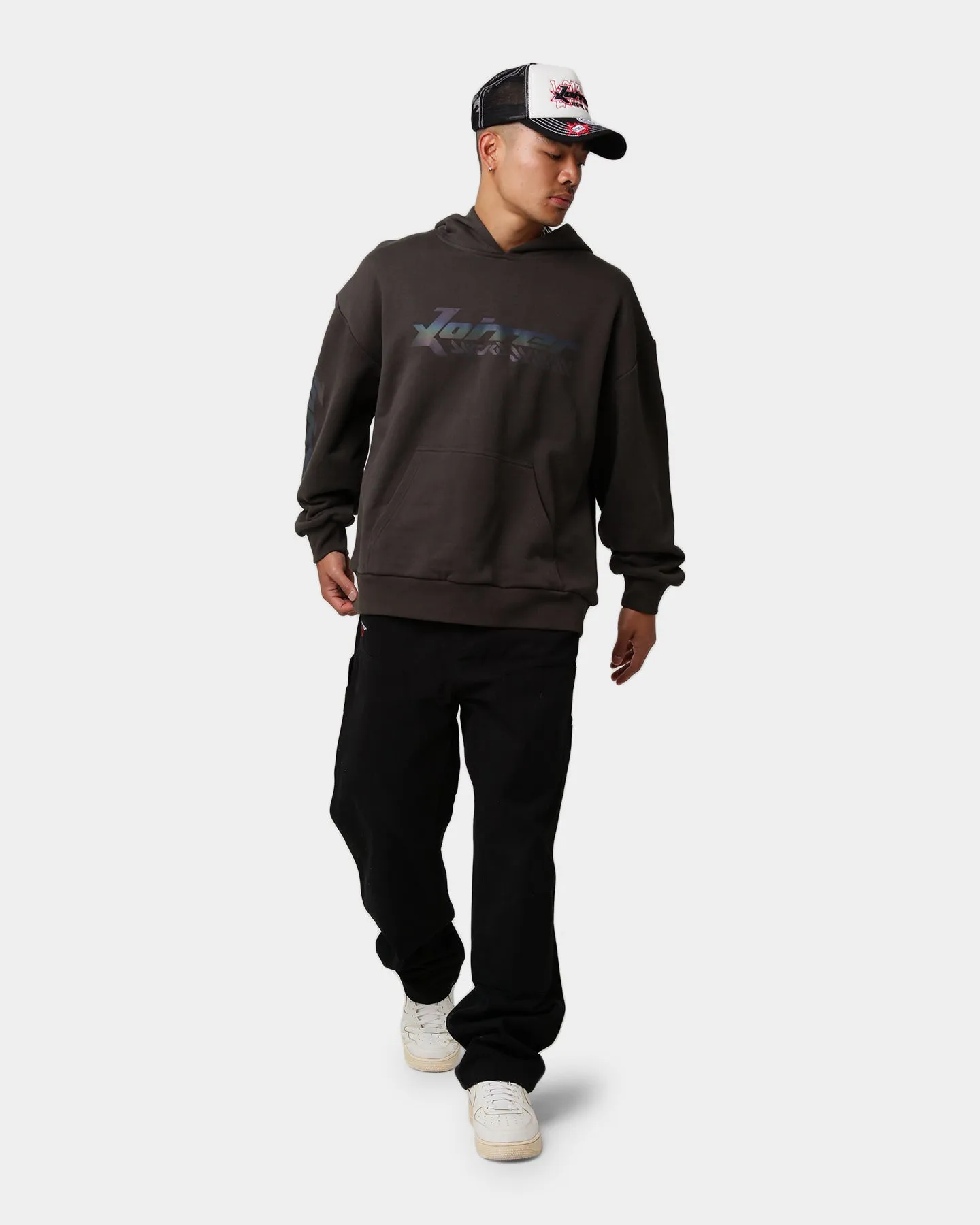 Loiter Dystopian Reflective Hoodie Charcoal