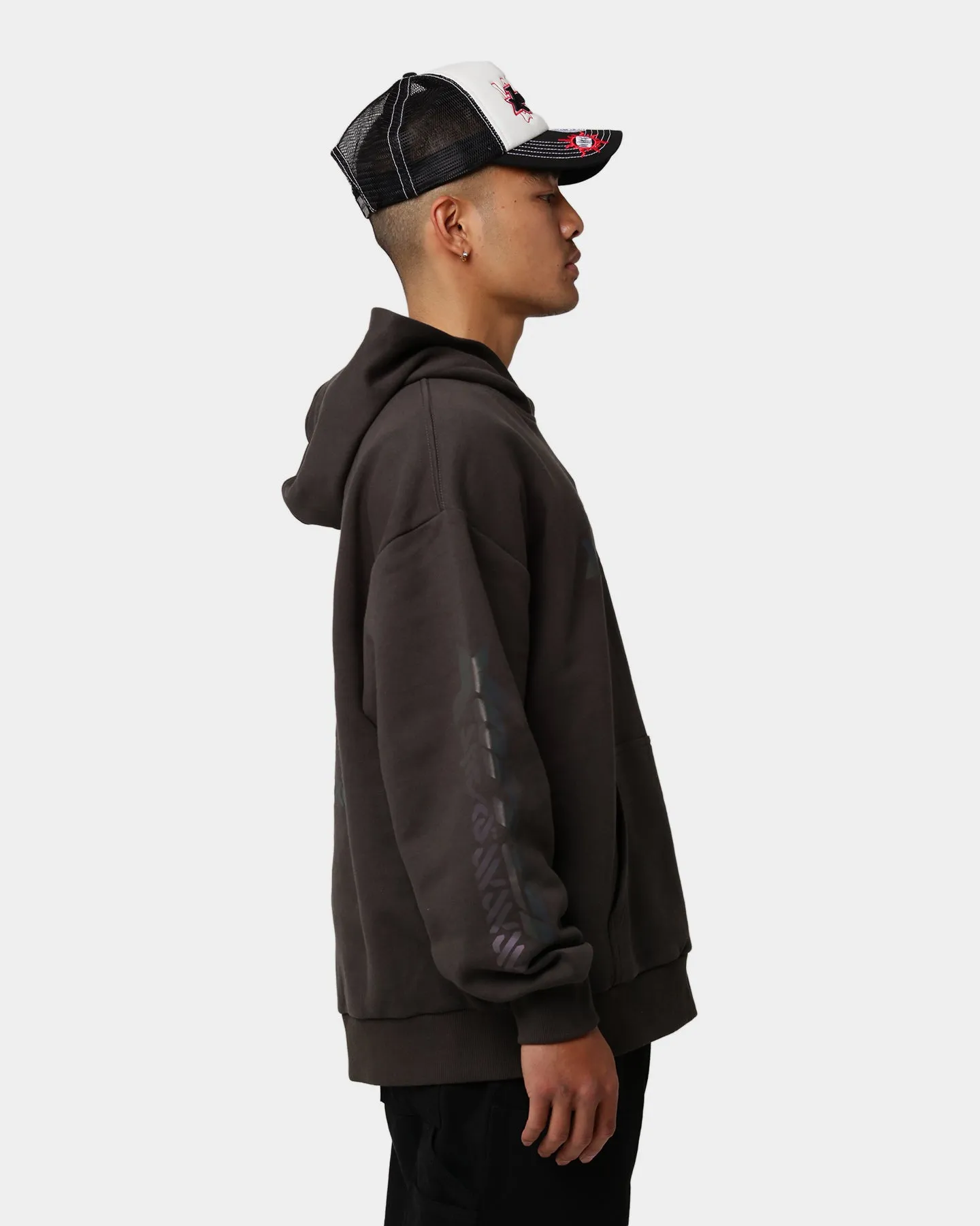 Loiter Dystopian Reflective Hoodie Charcoal