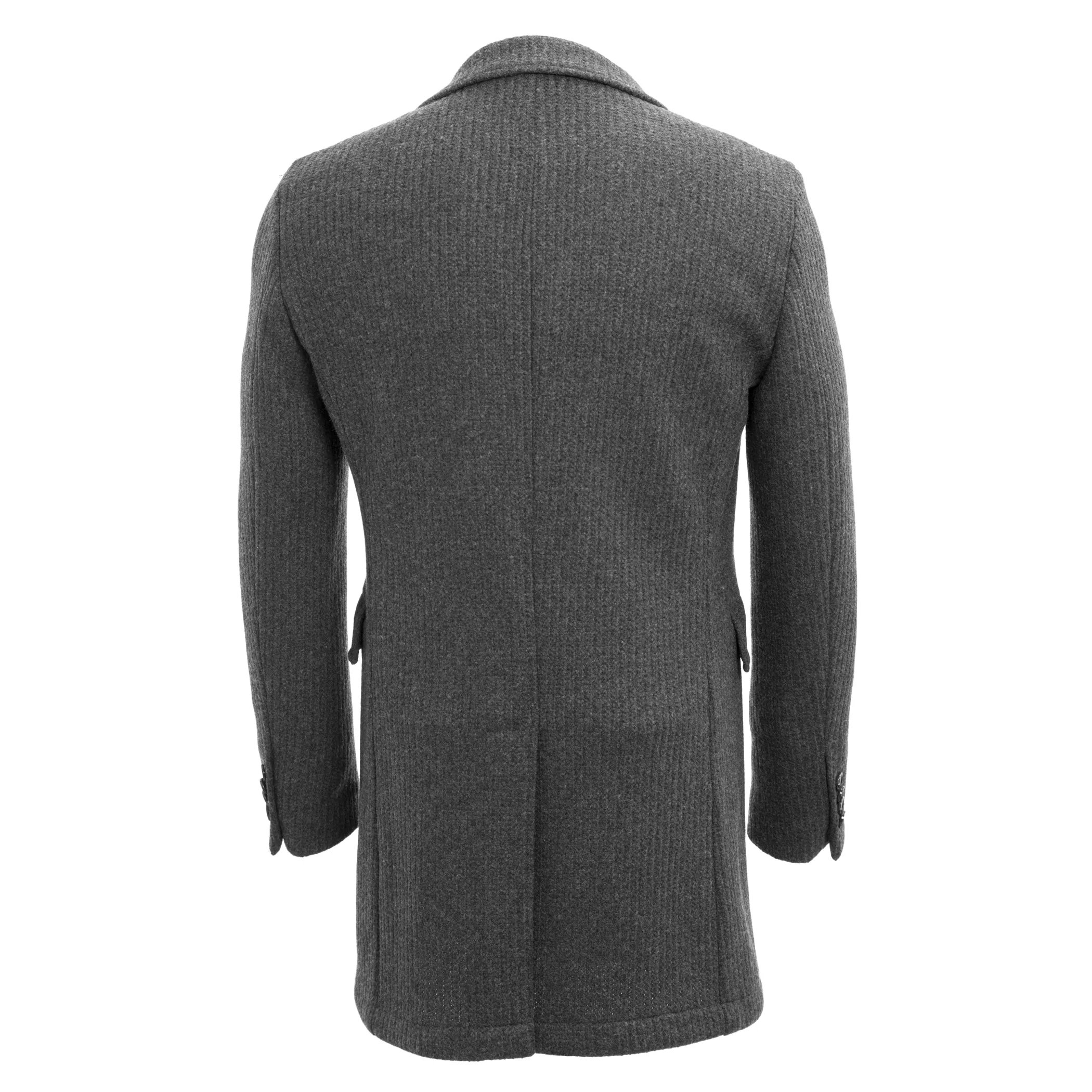 MANUEL RITZ Charcoal Wool Blend Single Breasted Peacoat 113C4488 $435 NWT