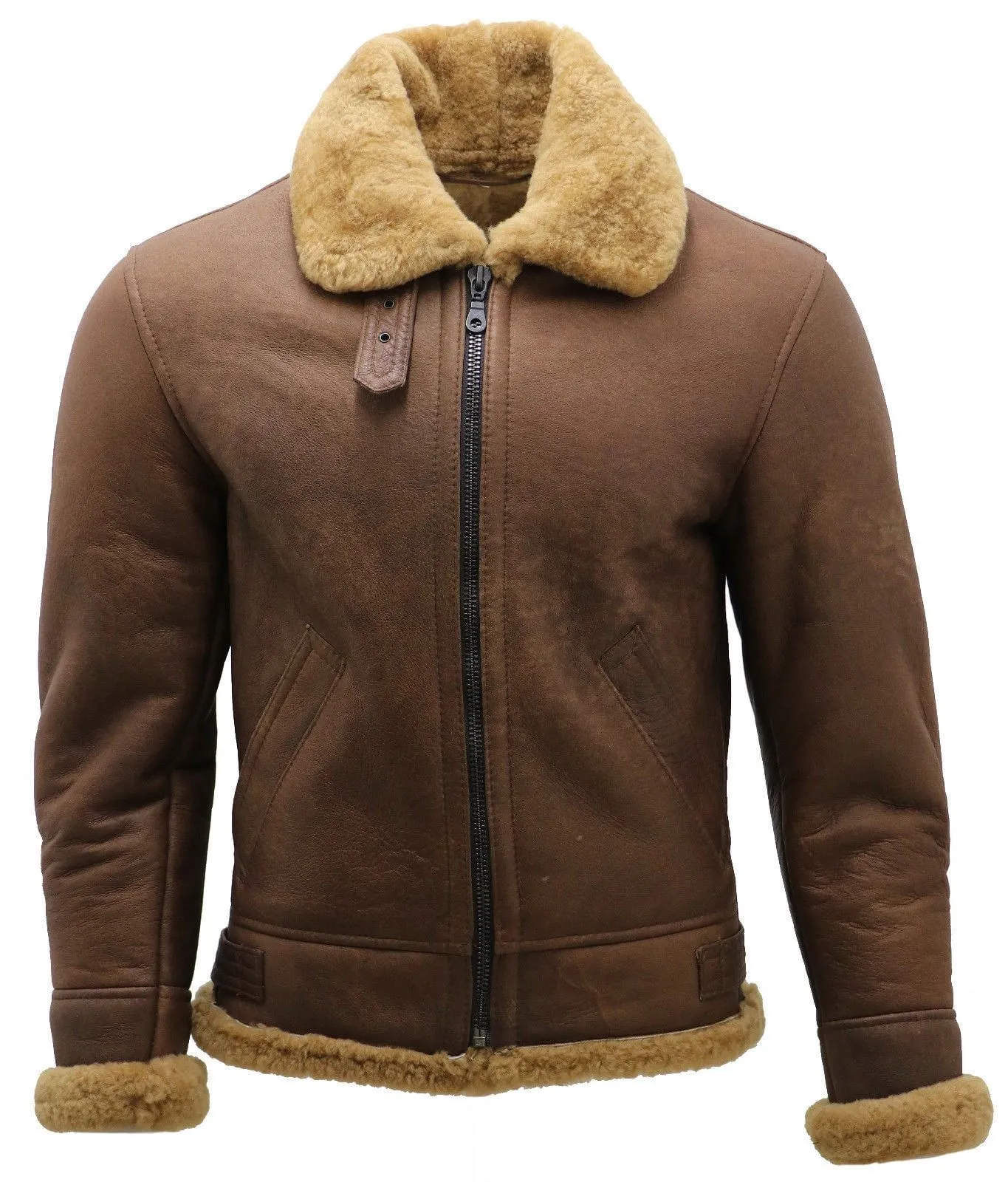 Men's Brown  Sheepskin Flying Jacket (RI)