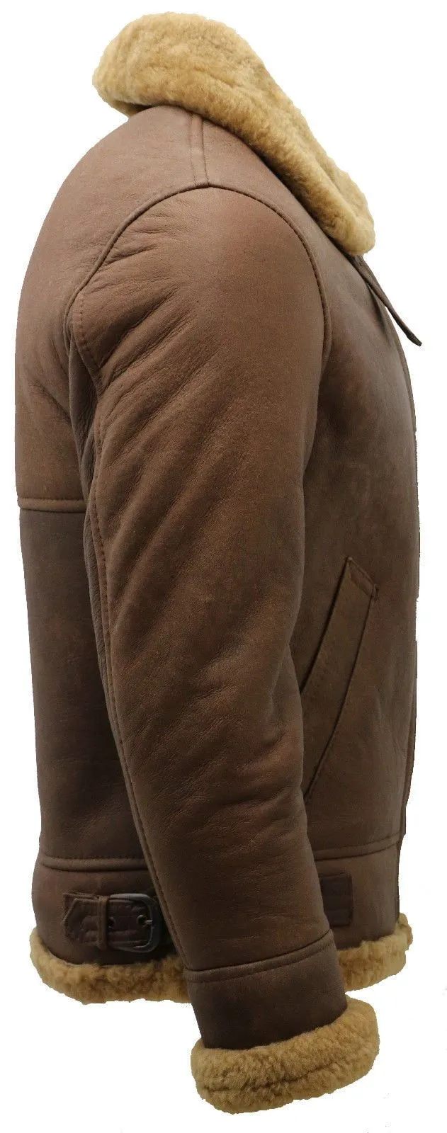 Men's Brown  Sheepskin Flying Jacket (RI)