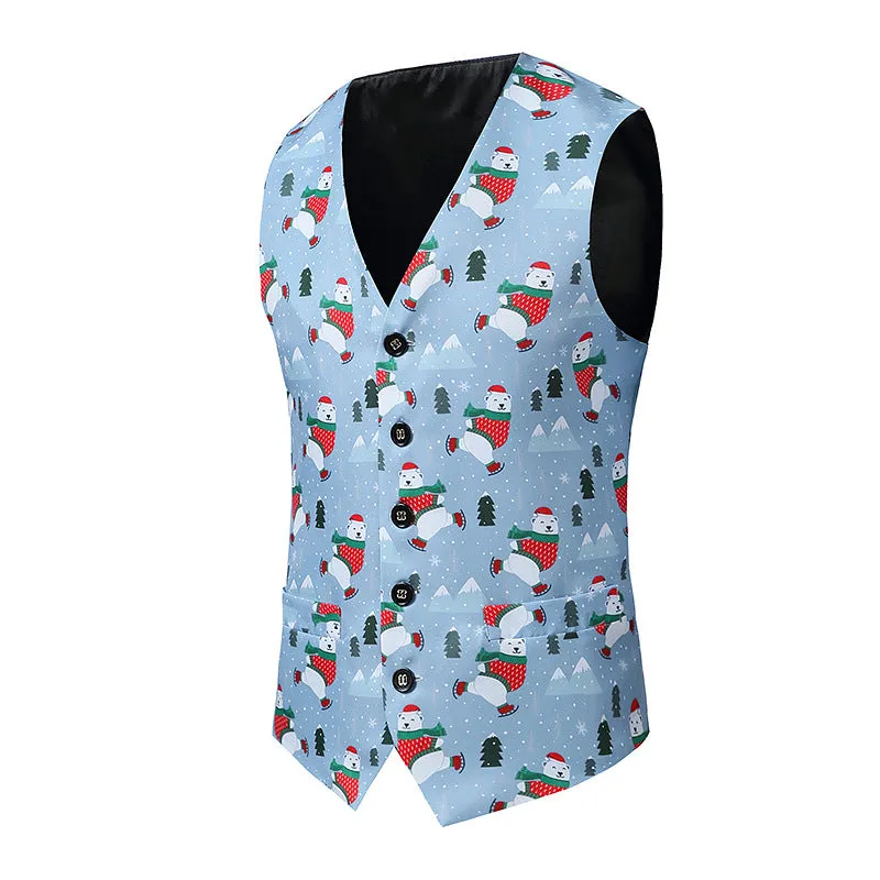 Men's Christmas 3D Christmas Printed Vest Waistcoat