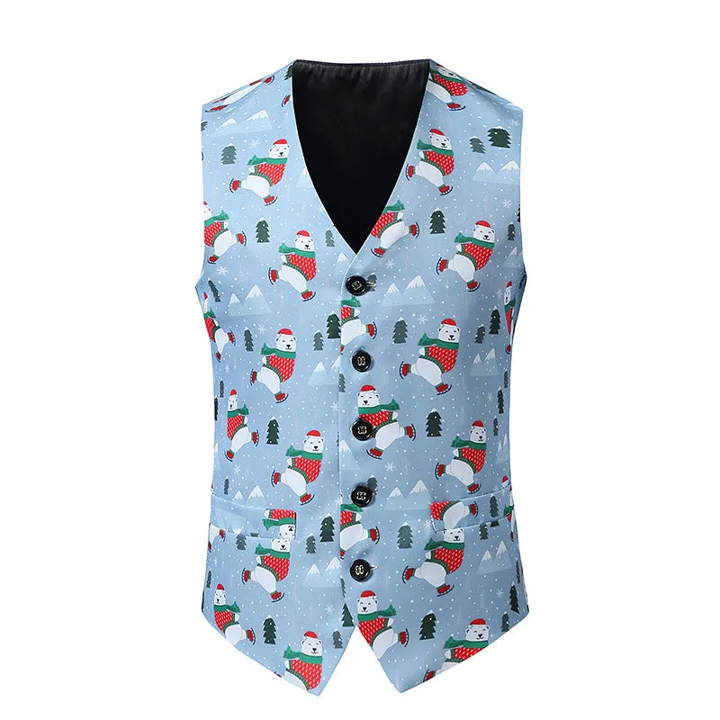 Men's Christmas 3D Christmas Printed Vest Waistcoat