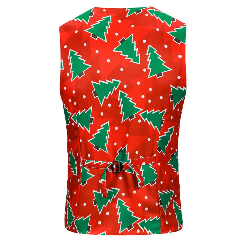 Men's Christmas 3D Christmas Tree Printed Vest Waistcoat