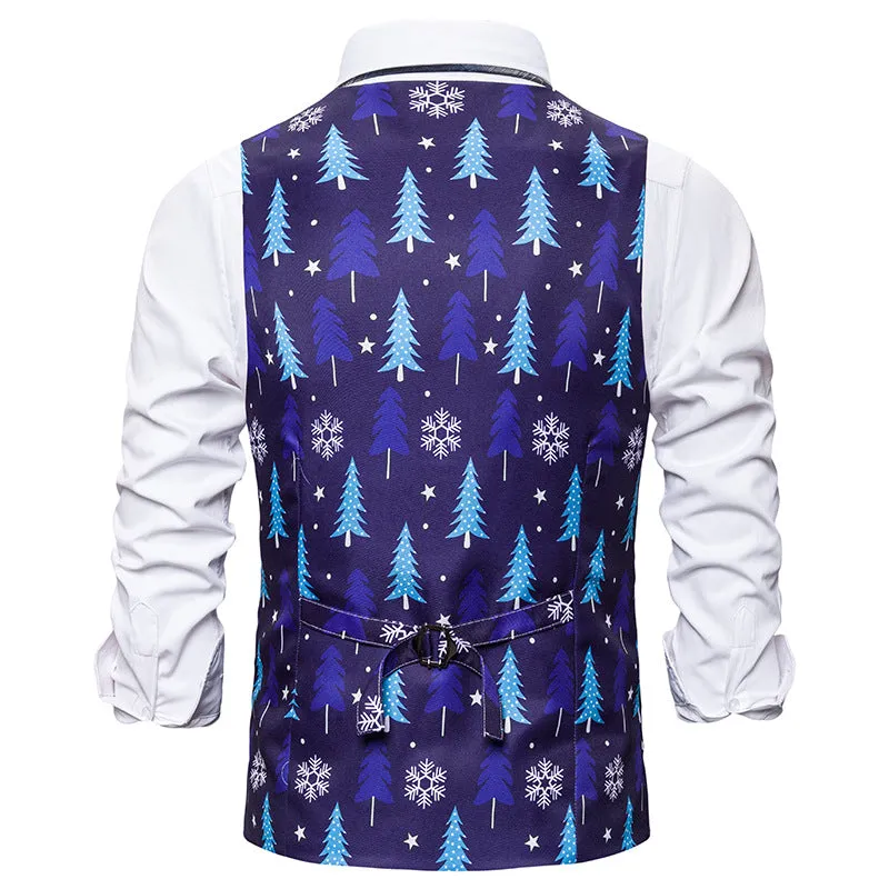 Men's Christmas 3D Christmas Tree Printed Vest Waistcoat