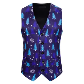 Men's Christmas 3D Christmas Tree Printed Vest Waistcoat