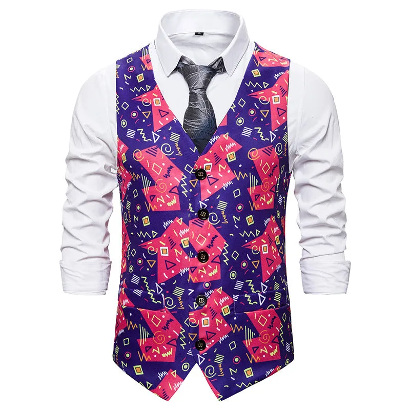 Men's Christmas 3D Printed Holiday Vest Waistcoat