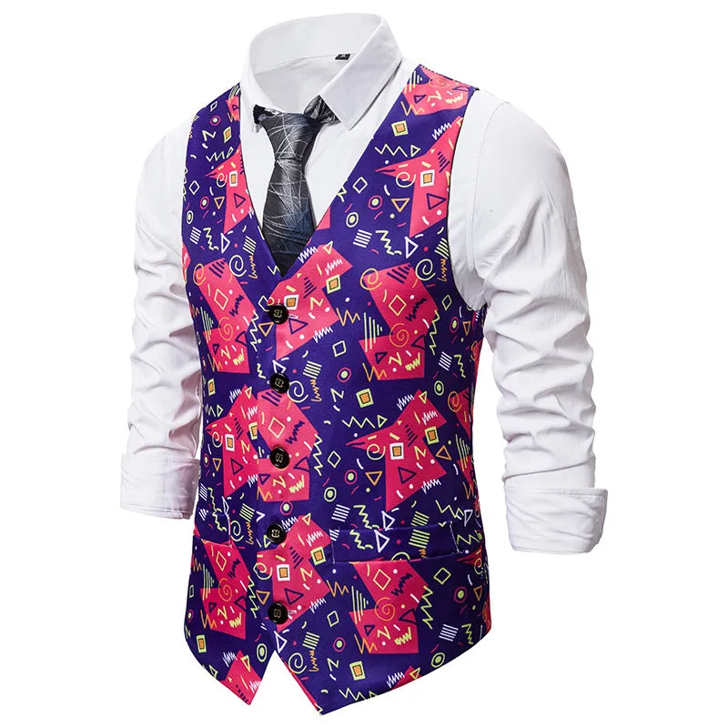 Men's Christmas 3D Printed Holiday Vest Waistcoat