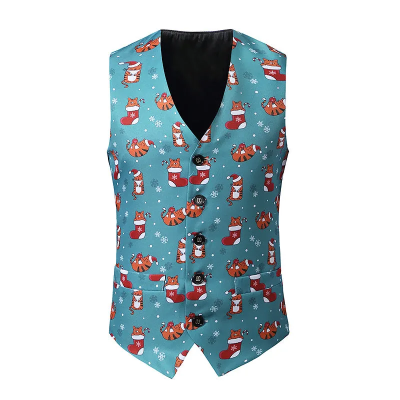 Men's Christmas 3D Printed Vest Waistcoat