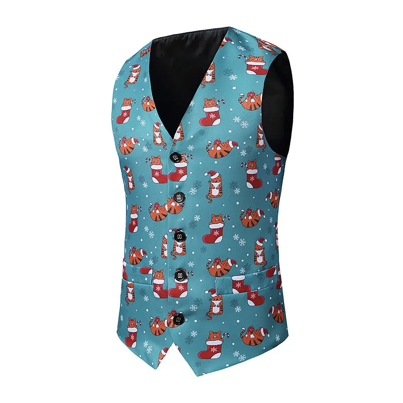 Men's Christmas 3D Printed Vest Waistcoat