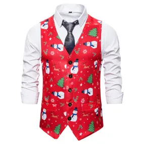 Men's Christmas Fashion Printed Vest Waistcoat