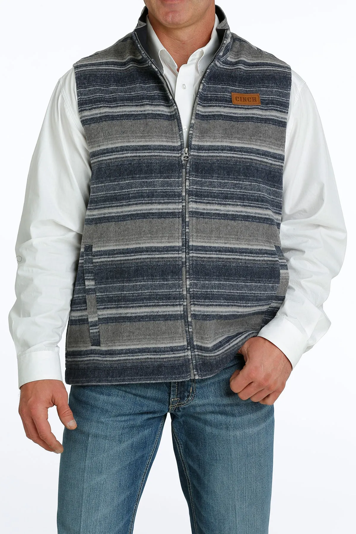 Men's Cinch Navy Wooly Vest - MWV1903002