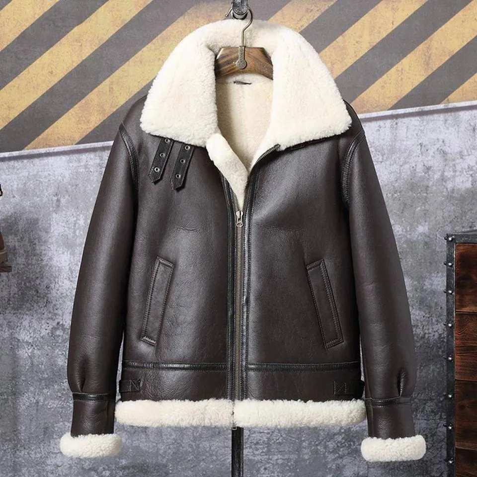 Men's Classic B3 Sheepskin Shearling Bomber Jacket