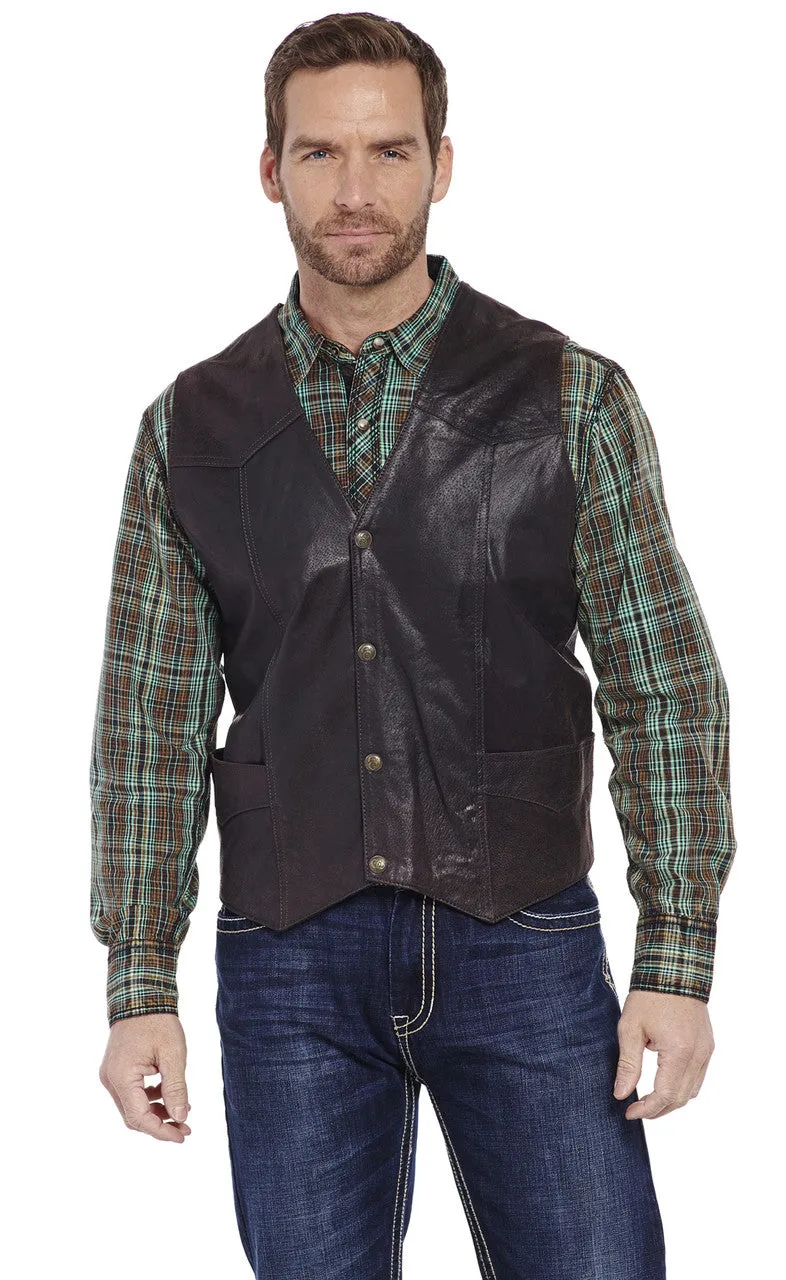 Men's Cripple Creek Antique Suede Leather Vest - ML3061A