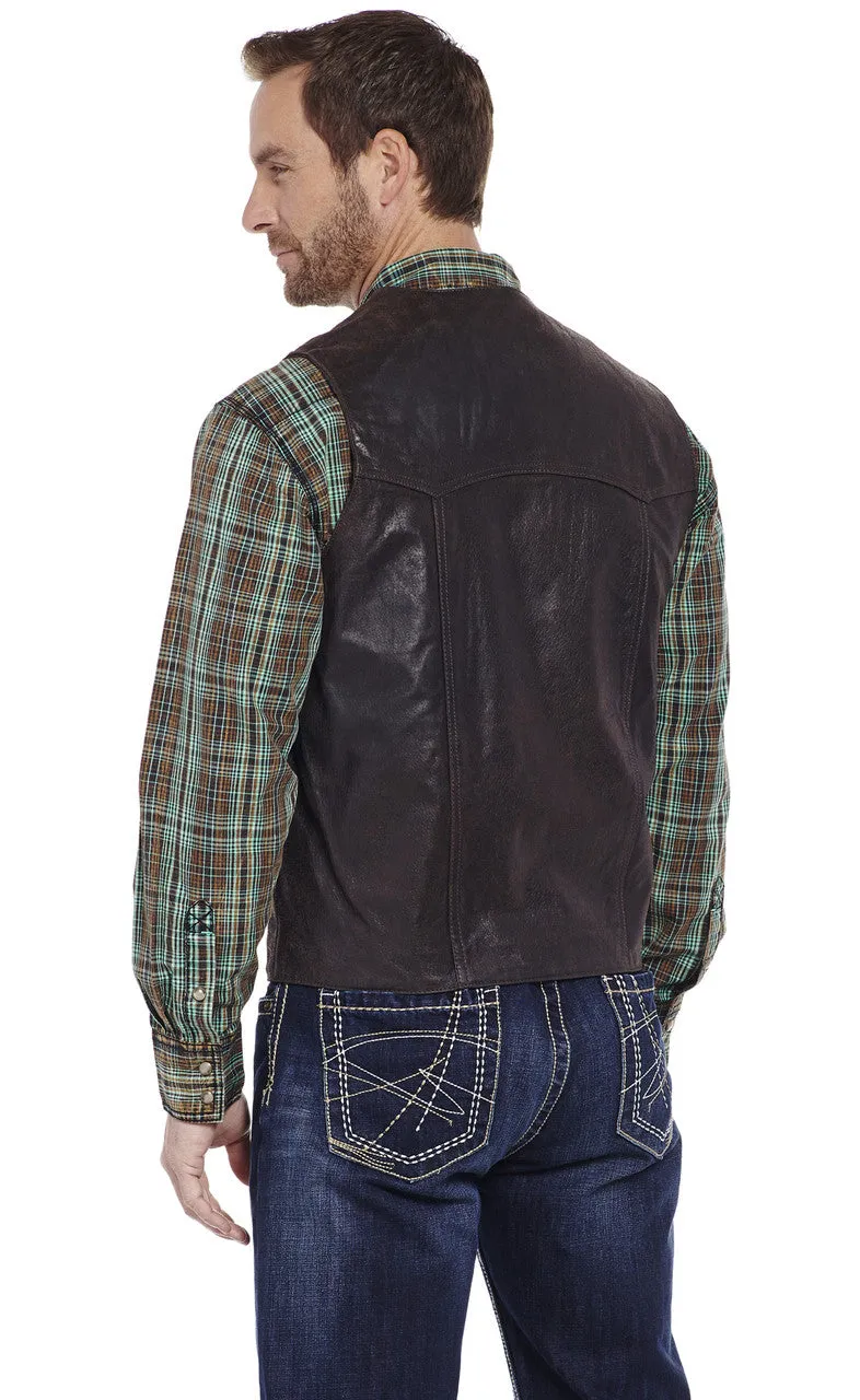 Men's Cripple Creek Antique Suede Leather Vest - ML3061A