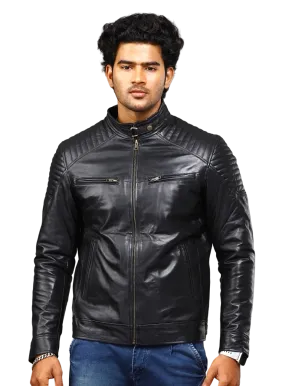 MENS LEATHER JACKET 41006 (BLACK)