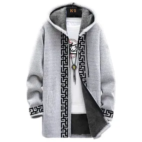 MEN'S PRINTED HOODED FLEECE JACKET 53306350YM