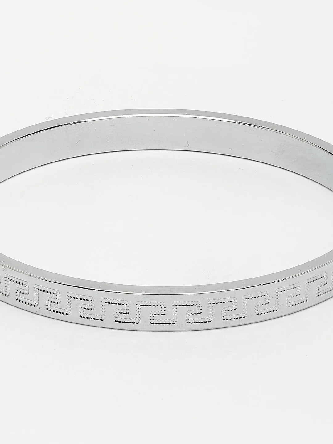 Men's Silver-Plated Stainless Steel Kada Bracelet - NVR