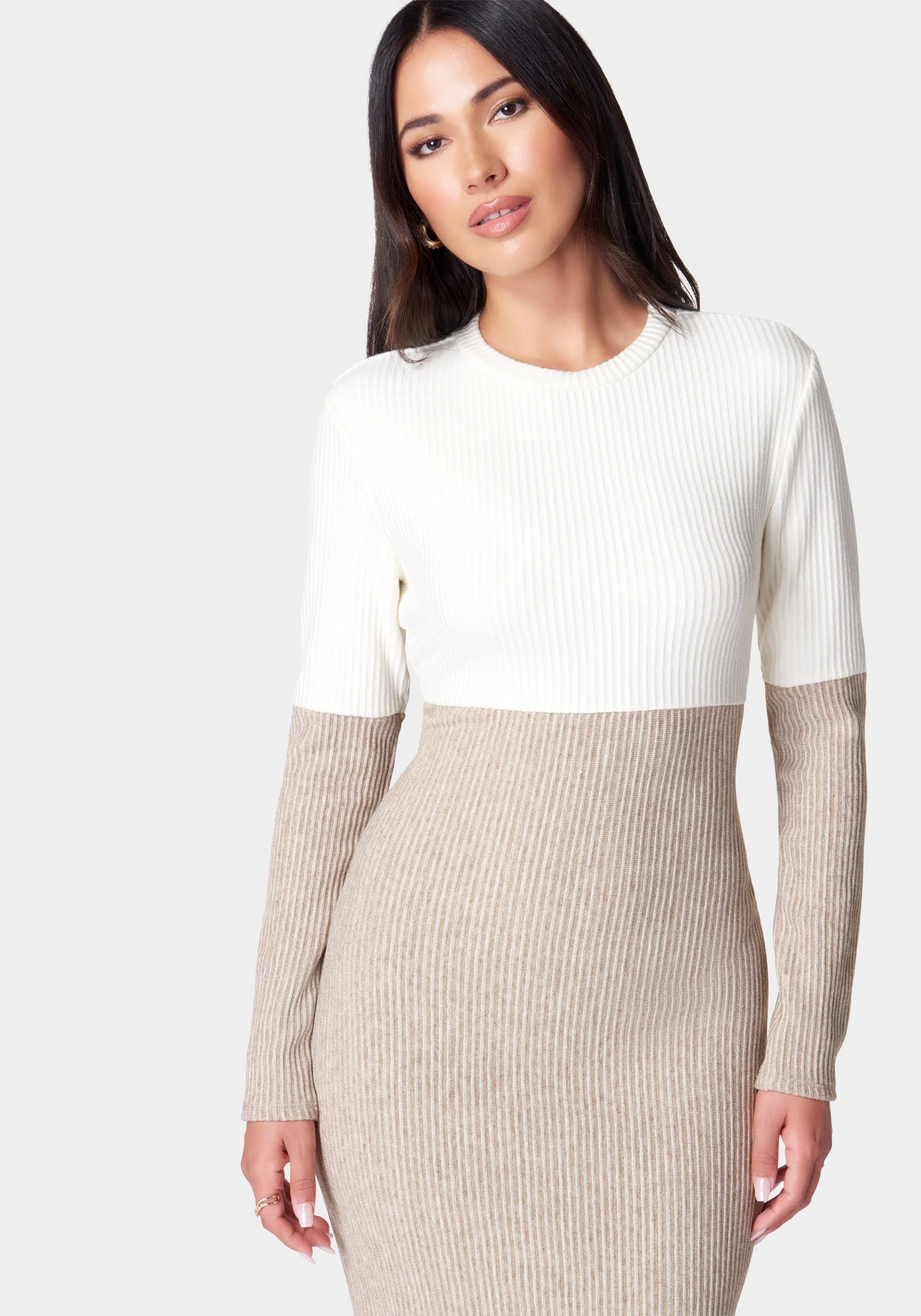 Midi Color Block Sweater Dress