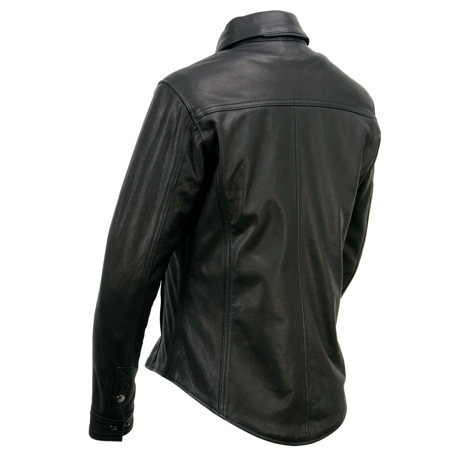 Milwaukee Leather | Black Women's Genuine Leather Shirt Jacket w/ Removable Liner and Reflective Trim - MLL2600